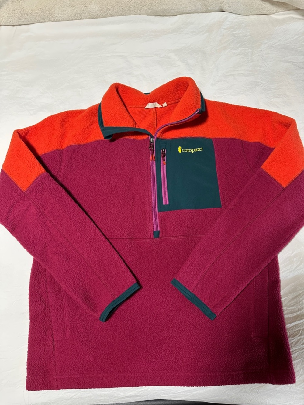 Cotopaxi Women’s Colorblock Half-Zip Fleece Pullover - Red & Magenta